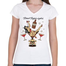 PRINTFASHION A tetovált anyukák a legjobbak - Női V-nyakú póló - Fehér női póló