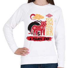 PRINTFASHION A tigris éve - Női pulóver - Fehér