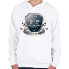 PRINTFASHION A tökéletes férfiak augusztus - Gyerek kapucnis pulóver - Fehér gyerek pulóver, kardigán