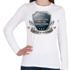 PRINTFASHION A tökéletes férfiak augusztus - Női hosszú ujjú póló - Fehér