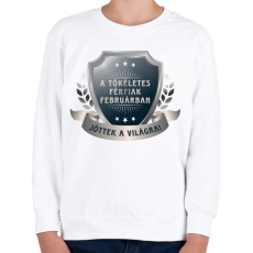 PRINTFASHION A tökéletes férfiak február - Gyerek pulóver - Fehér