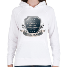 PRINTFASHION A tökéletes férfiak február - Női kapucnis pulóver - Fehér