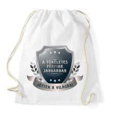 PRINTFASHION A tökéletes férfiak január - Sportzsák, Tornazsák - Fehér tornazsák