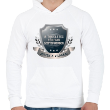 PRINTFASHION A tökéletes férfiak szeptember - Férfi kapucnis pulóver - Fehér női pulóver, kardigán