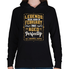 PRINTFASHION A tökéletes legendák februárban születtek - Női kapucnis pulóver - Fekete női pulóver, kardigán