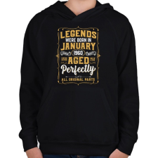 PRINTFASHION A tökéletes legendák januárban születtek - Gyerek kapucnis pulóver - Fekete gyerek pulóver, kardigán