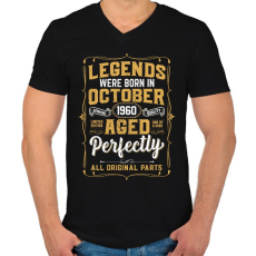 PRINTFASHION A tökéletes legendák októberben születtek - Férfi V-nyakú póló - Fekete