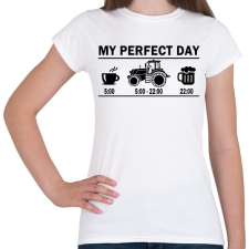 PRINTFASHION A traktoros tökéletes napja - Női póló - Fehér női póló