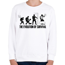 PRINTFASHION A túlélés evolúciója - Gyerek pulóver - Fehér gyerek pulóver, kardigán