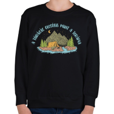 PRINTFASHION A túrázás olcsóbb mint a terápia - Gyerek pulóver - Fekete gyerek pulóver, kardigán