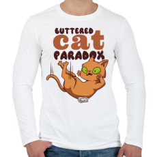 PRINTFASHION A vajazott macska paradoxon - Férfi hosszú ujjú póló - Fehér