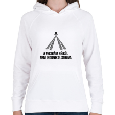 PRINTFASHION A Vectrám nélkül nem indulok el sehova - Női kapucnis pulóver - Fehér női pulóver, kardigán