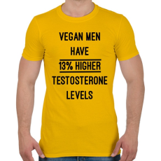 PRINTFASHION A vegán férfiak 13%-al magasabb tesztoszteronnal rendelkeznek - Férfi póló - Sárga