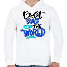 PRINTFASHION A világ legjobb apukája - Férfi kapucnis pulóver - Fehér