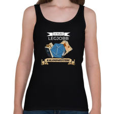 PRINTFASHION A Világ Legjobb Kalandmestere (kék) - Női atléta - Fekete női trikó