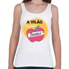 PRINTFASHION A világ legjobb tanára - Almás minta - Női atléta - Fehér