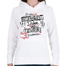 PRINTFASHION A világ legveszélyesebb dolga - Női kapucnis pulóver - Fehér női pulóver, kardigán