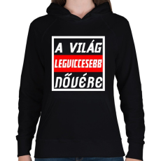 PRINTFASHION A világ legviccesebb nővére - Női kapucnis pulóver - Fekete