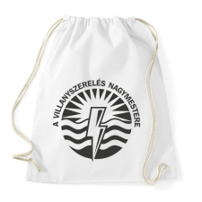 PRINTFASHION A villanyszerelés nagymestere - Sportzsák, Tornazsák - Fehér tornazsák