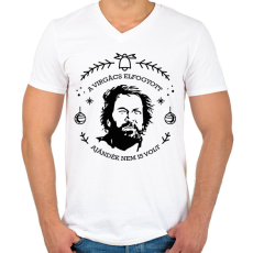 PRINTFASHION A virgács elfogyott - Férfi V-nyakú póló - Fehér