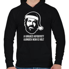 PRINTFASHION A virgács kifogyott ajándék nem is volt Bud Spencer póló - Férfi kapucnis pulóver - Fekete