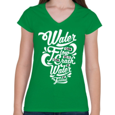 PRINTFASHION A víz a barátom - Női V-nyakú póló - Zöld női póló