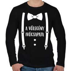 PRINTFASHION A vőlegény ivócsapata - Férfi hosszú ujjú póló - Fekete