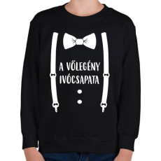 PRINTFASHION A vőlegény ivócsapata - Gyerek pulóver - Fekete