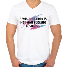 PRINTFASHION A woman's body - Férfi V-nyakú póló - Fehér férfi póló