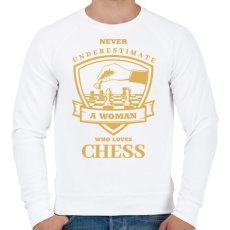 PRINTFASHION A woman who loves chess - Férfi pulóver - Fehér
