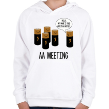 PRINTFASHION AA meeting - Gyerek kapucnis pulóver - Fehér gyerek pulóver, kardigán