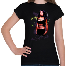PRINTFASHION Aaliyah Haughton - Női póló - Fekete női póló