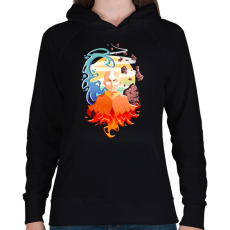 PRINTFASHION Aang legendája - Női kapucnis pulóver - Fekete