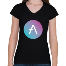 PRINTFASHION AAVE Logo - Női V-nyakú póló - Fekete