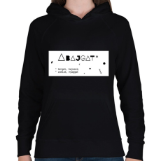 PRINTFASHION Abajgat - Női kapucnis pulóver - Fekete