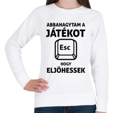 PRINTFASHION Abbahagytam a játékot, hogy eljöhessek - Női pulóver - Fehér női pulóver, kardigán