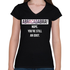 PRINTFASHION Abracadabra! (white) - Női V-nyakú póló - Fekete női póló