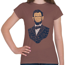PRINTFASHION Abraham Lincoln - Női póló - Mogyoróbarna női póló
