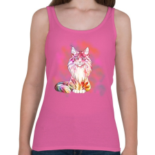 PRINTFASHION abstract cat - Női atléta - Rózsaszín női trikó