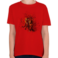 PRINTFASHION absztakt tigris portré - Gyerek póló - Piros