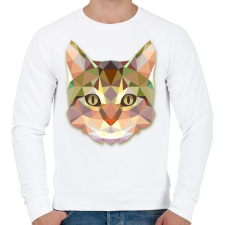 PRINTFASHION Absztrakt cica - Férfi pulóver - Fehér férfi pulóver, kardigán