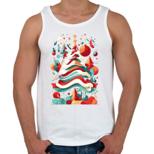 PRINTFASHION Absztrakt karácsony - Férfi atléta - Fehér atléta, trikó