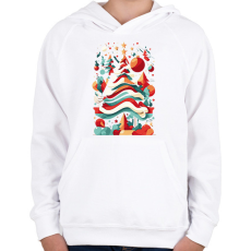 PRINTFASHION Absztrakt karácsony - Gyerek kapucnis pulóver - Fehér