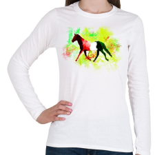 PRINTFASHION absztrakt ló - Női hosszú ujjú póló - Fehér női póló