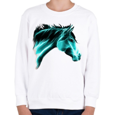 PRINTFASHION absztrakt ló portré - Gyerek pulóver - Fehér gyerek pulóver, kardigán