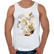 PRINTFASHION Absztrakt minimal női vonalrajz - Férfi atléta - Fehér