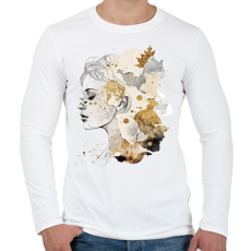 PRINTFASHION Absztrakt minimal női vonalrajz - Férfi hosszú ujjú póló - Fehér