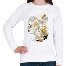 PRINTFASHION Absztrakt minimal női vonalrajz - Női pulóver - Fehér