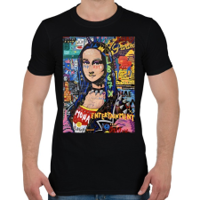 PRINTFASHION Absztrakt Mona - Férfi póló - Fekete férfi póló