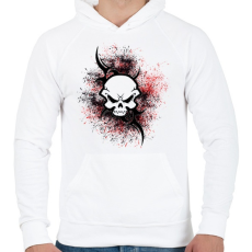 PRINTFASHION absztrakt skull - Férfi kapucnis pulóver - Fehér